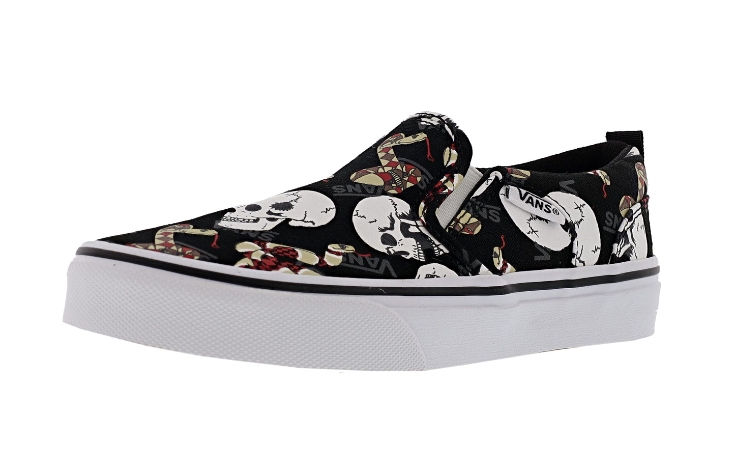 Image of Vans Kid's Asher Graphic Print Slip On Sneakers