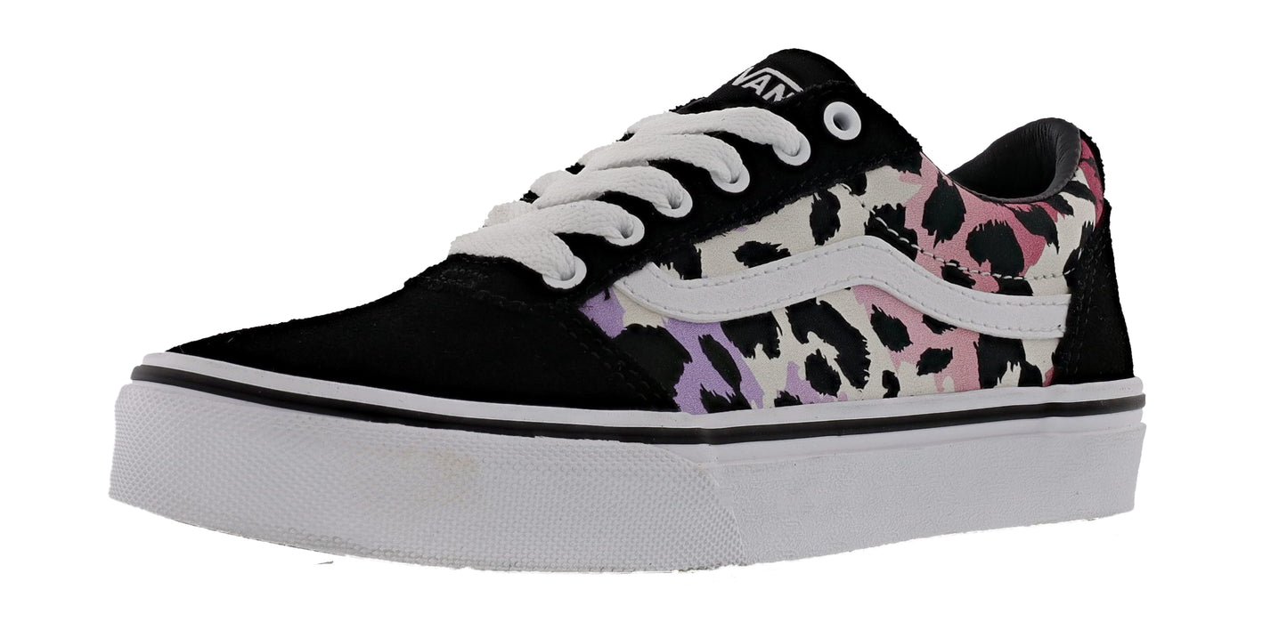 Lateral of lilac, rose and black & white animal print of Van's Kid's Sneaker