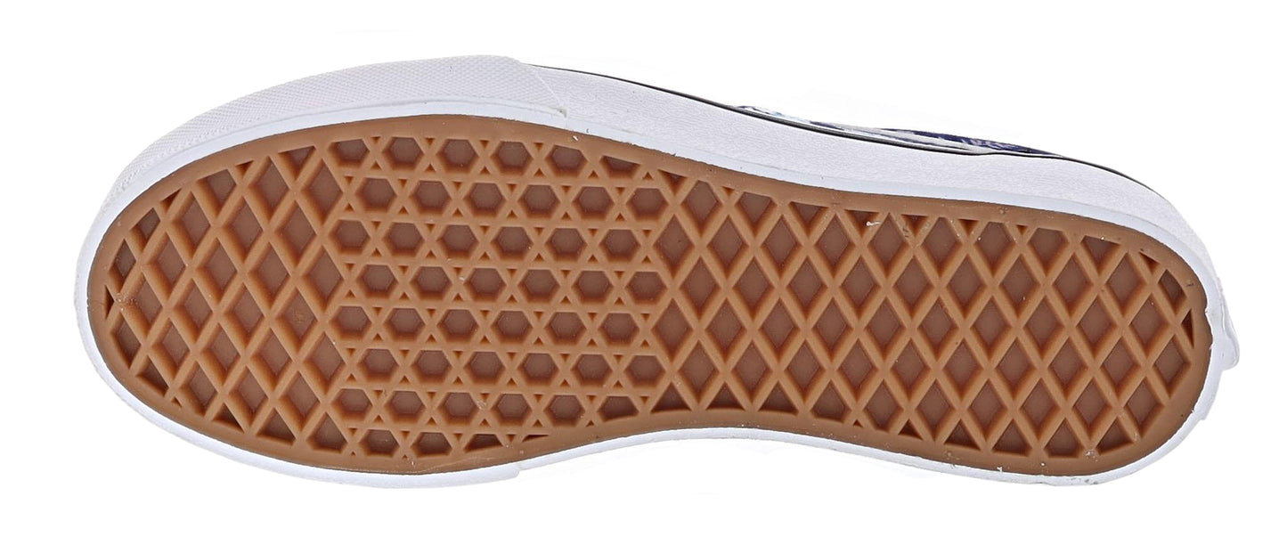 Sole of Van Kid's War Sneakers with Purple Floral prints and black accents