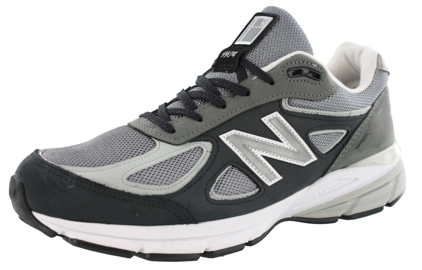 Lateral view of Magnet Grey and Silver Mink New Balance Cushioned Running Shoes