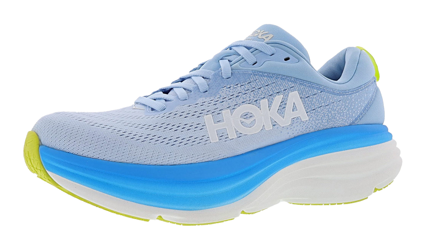 Side angle of Hoka Men's Bondi 8 Ultra Cushioned Walkig & Running Shoes