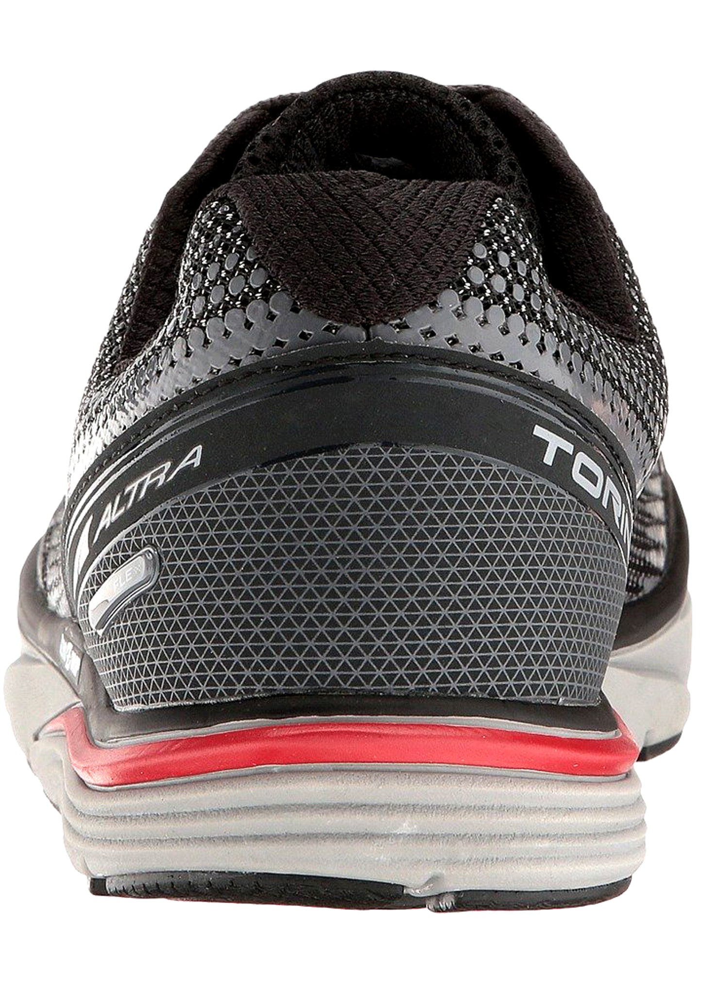 
                  
                    Back of Black/Red Altra Men's Running Lightweight Platform Flexible Shoes Torin 3.0
                  
                