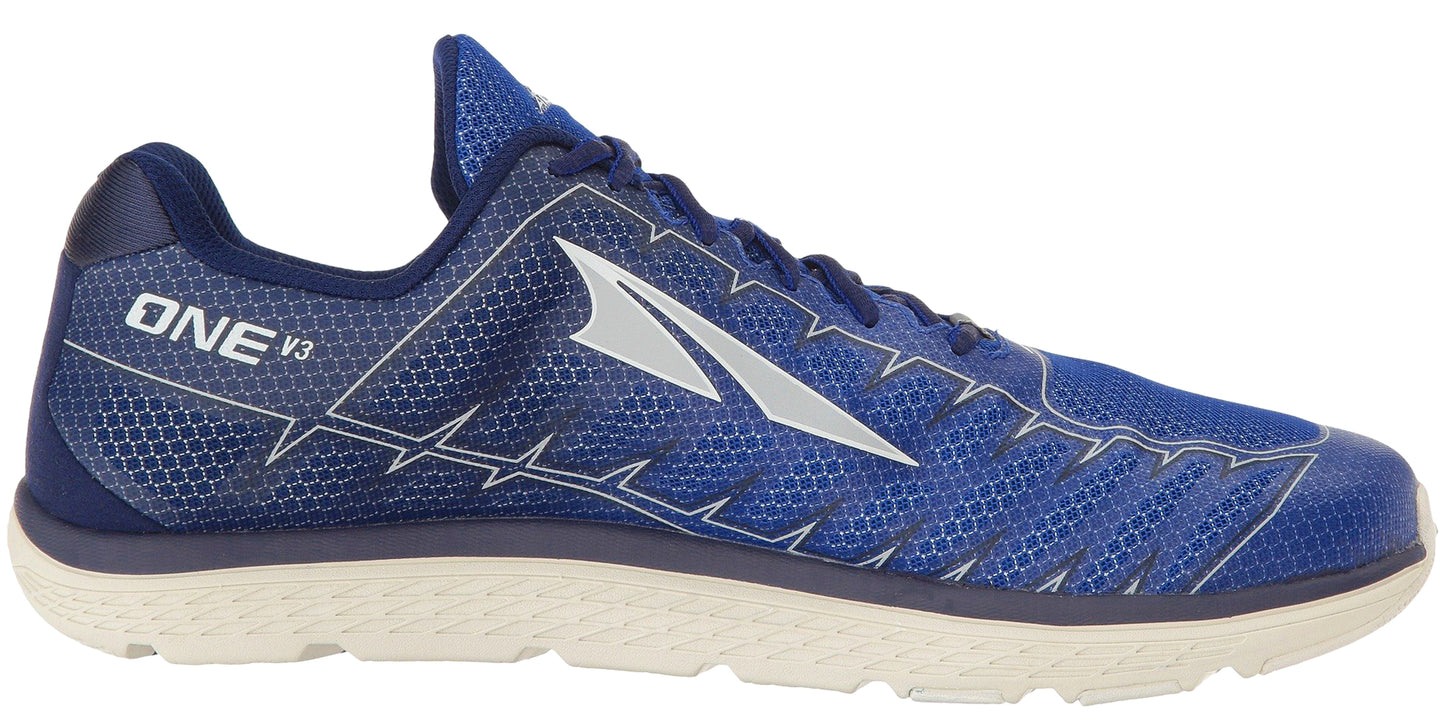 
                  
                    Medial view of  blue/grey Altra Men's One V3 Zero Drop Foot Shape Running Shoes
                  
                