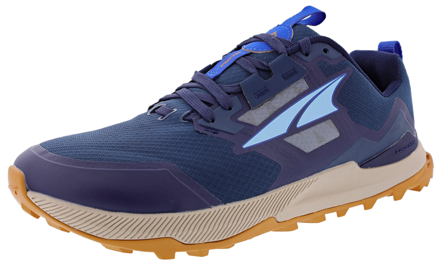 Lateral view of navy Altra Men's Lone Peak 7 Trail Running Shoes