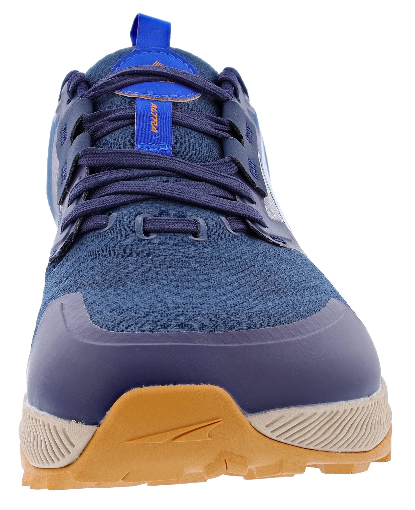 Front of  navy Altra Men's Lone Peak 7 Trail Running Shoes