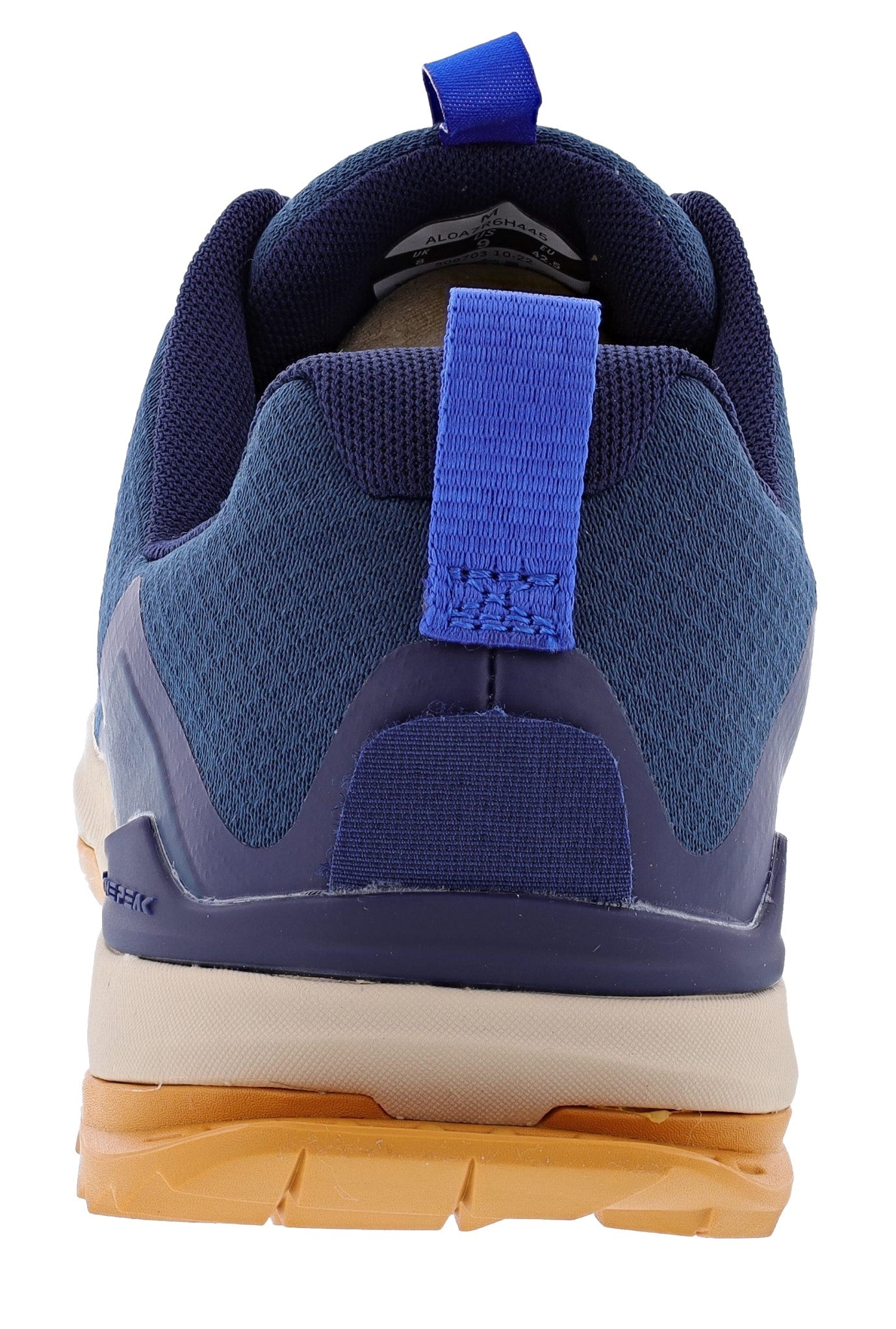 Back of  navy Altra Men's Lone Peak 7 Trail Running Shoes