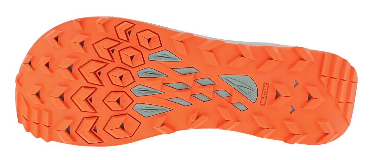 Sole of  deep forest Altra Men's Lone Peak 7 Trail Running Shoes