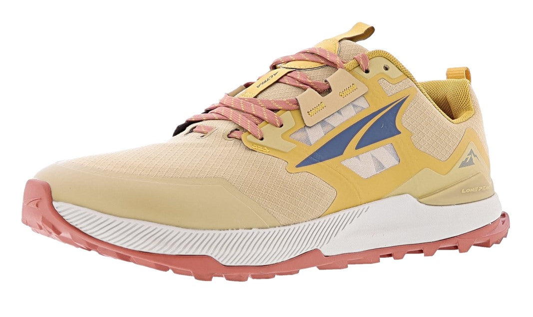 Lateral view of tan Altra Men's Lone Peak 7 Trail Running Shoes