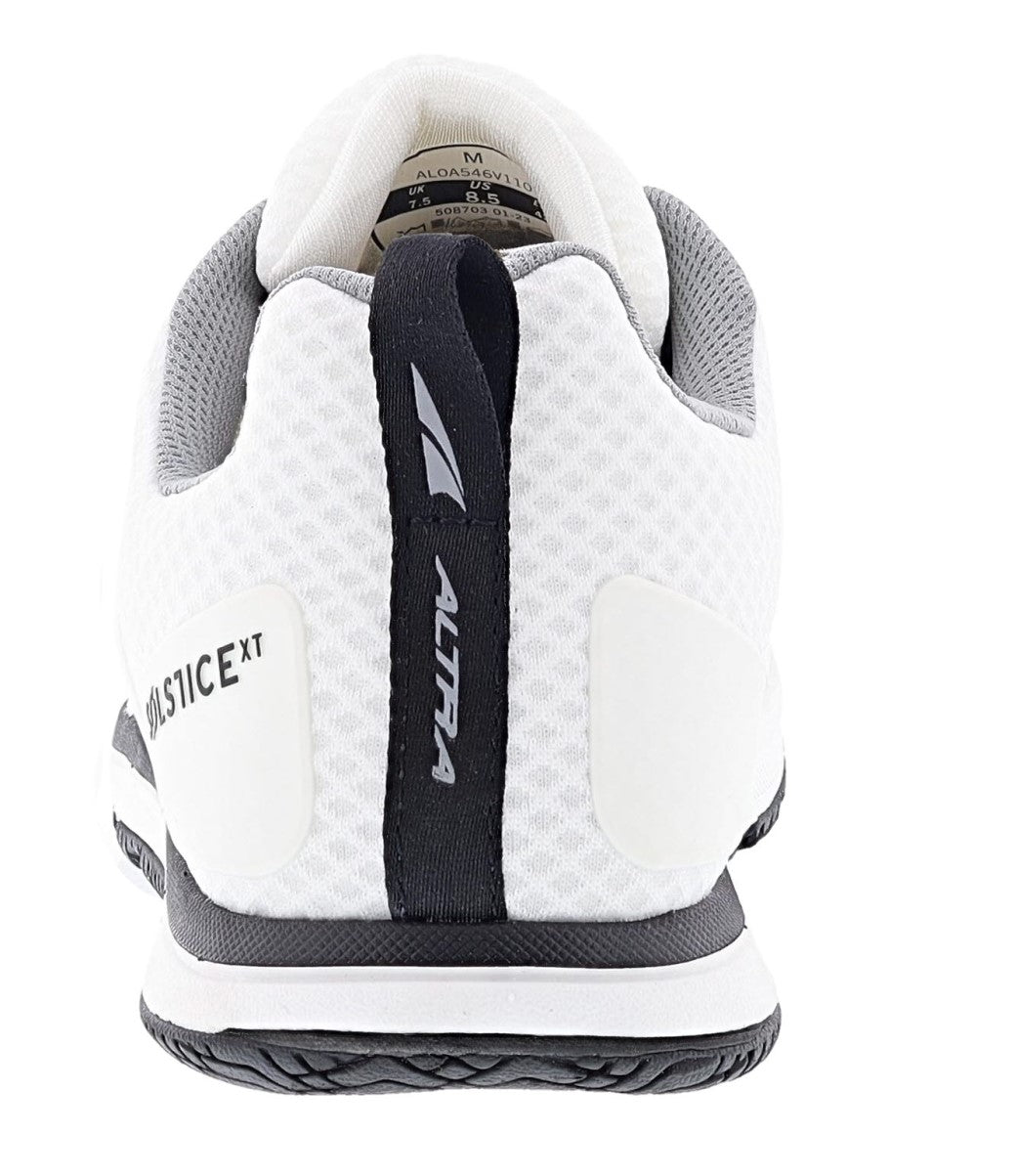 Back of White Altra Men's Solstice XT 2 Cross-Trainer Running Shoes