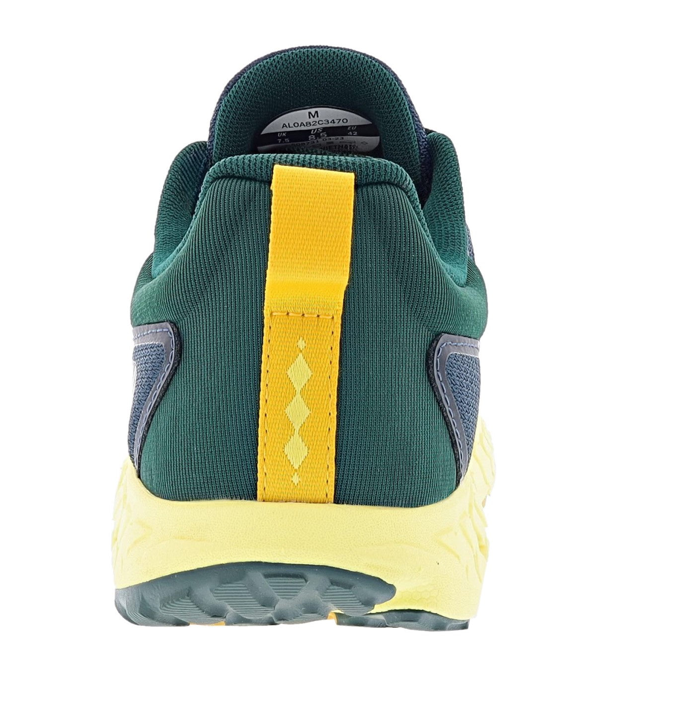 Back of blue/yellow Altra Men's Outroad 2 Road Running Shoes