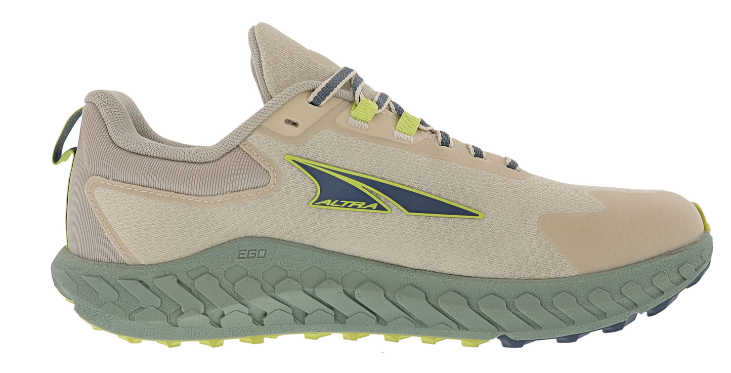 Medial view of gray/green Altra Men's Outroad 2 Road Running Shoes