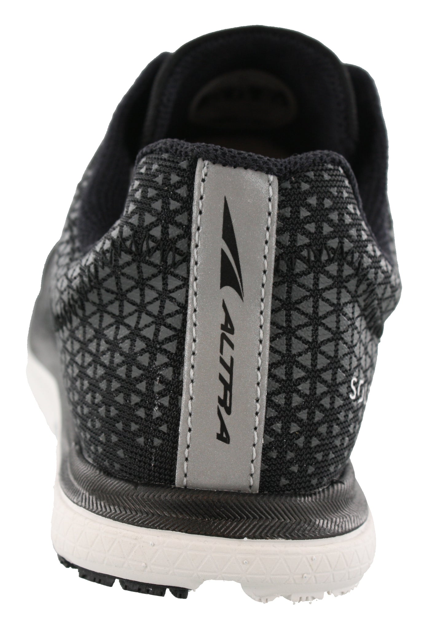 Back of Black Altra Womens Running Lightweight Platform Flexible Shoes Solstice