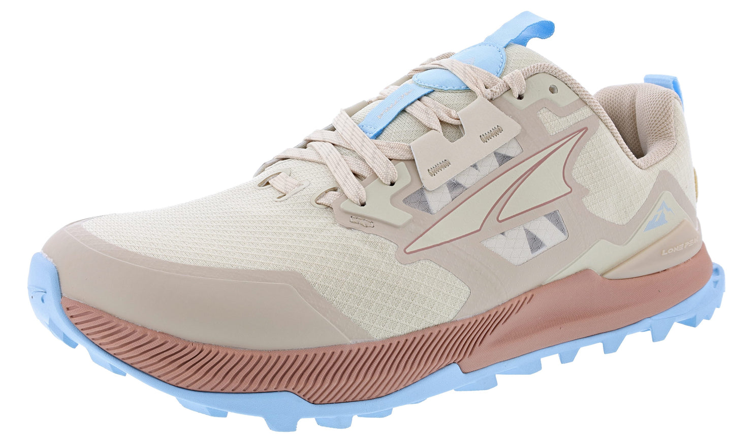 Lateral view of Tan Altra Women's Lone Peak 7 Trail Running Shoes