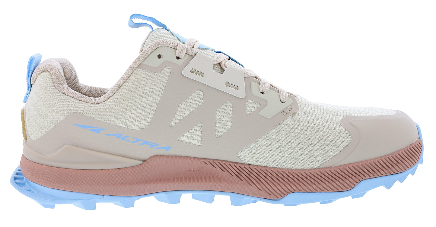 Medial of Tan Altra Women's Lone Peak 7 Trail Running Shoes