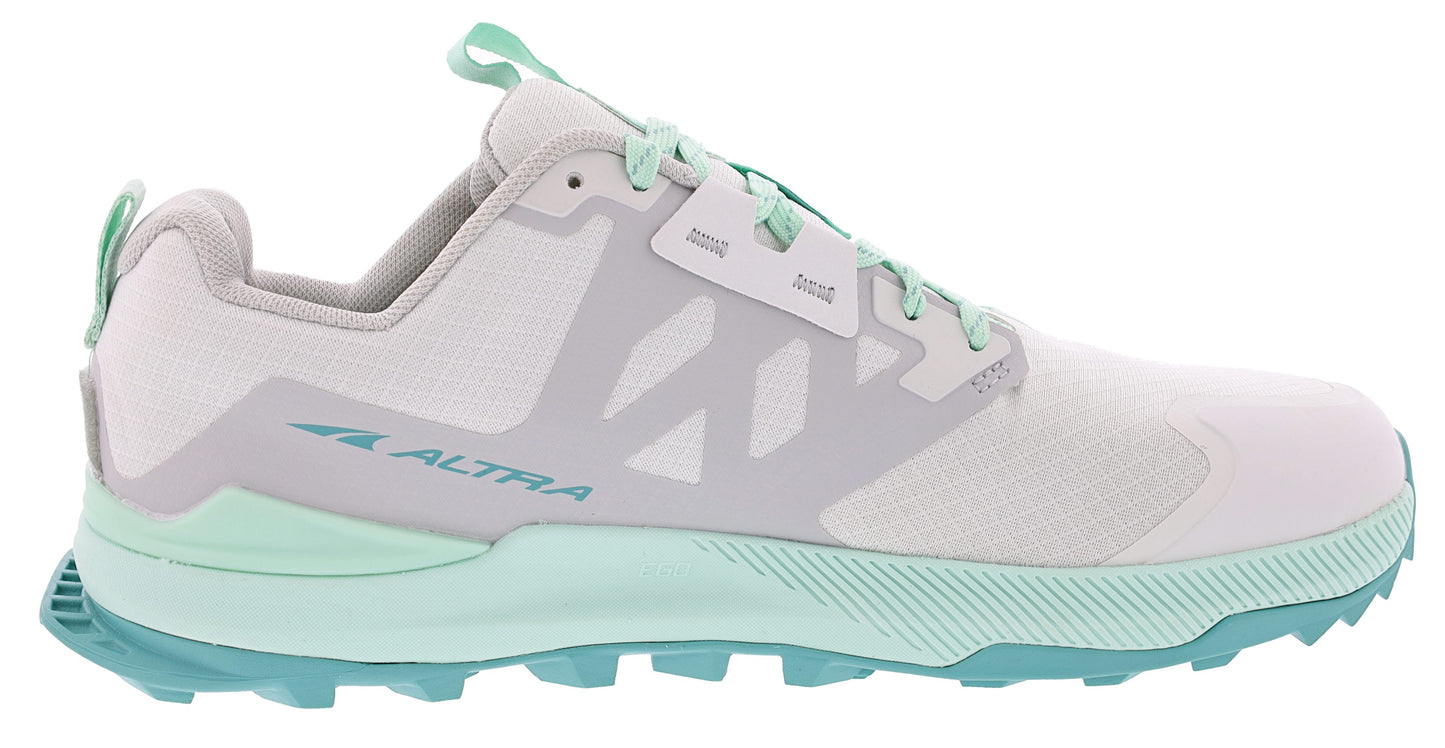 Medial of Light Grey Altra Women's Lone Peak 7 Trail Running Shoes