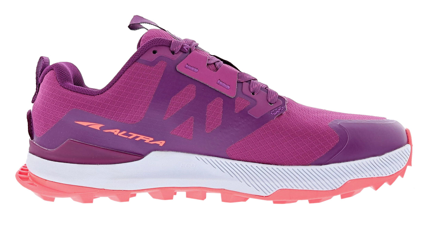 Medial of Purple/Orange Altra Women's Lone Peak 7 Trail Running Shoes