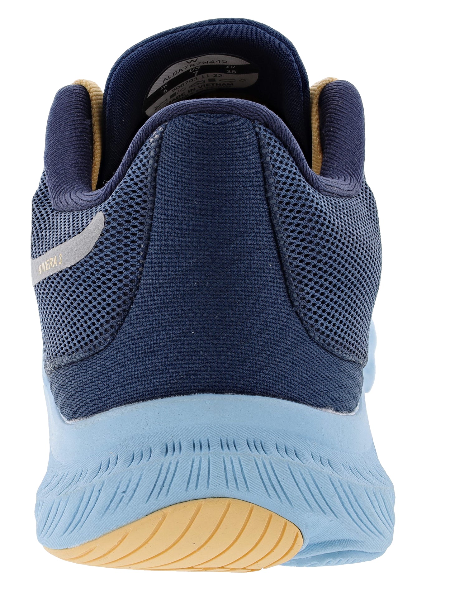 Back of Navy Altra Women's Rivera 3 Road Running Shoes