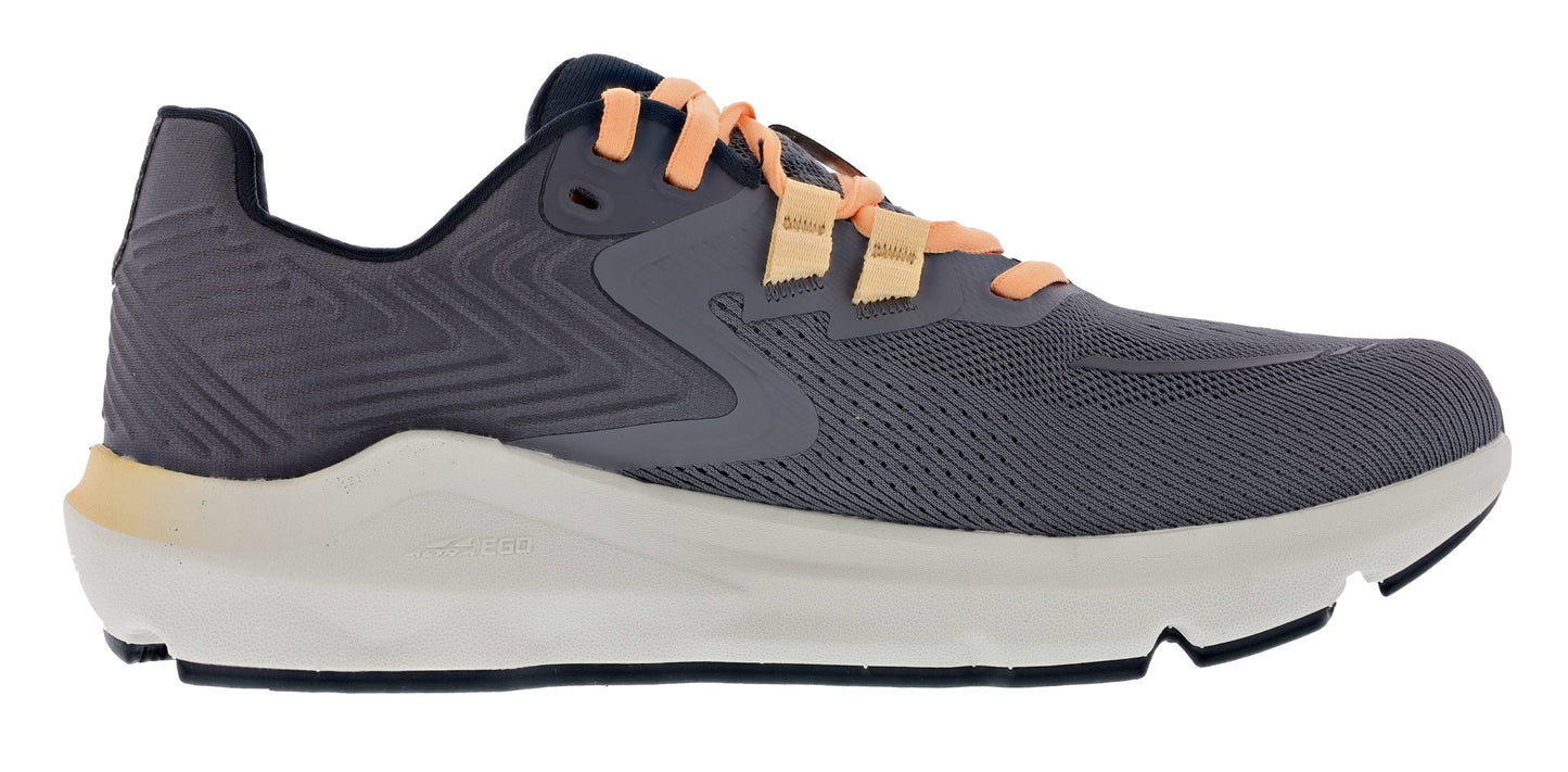 Medial of Gray/Orange Altra Women's Provision 7 Road Running Shoes