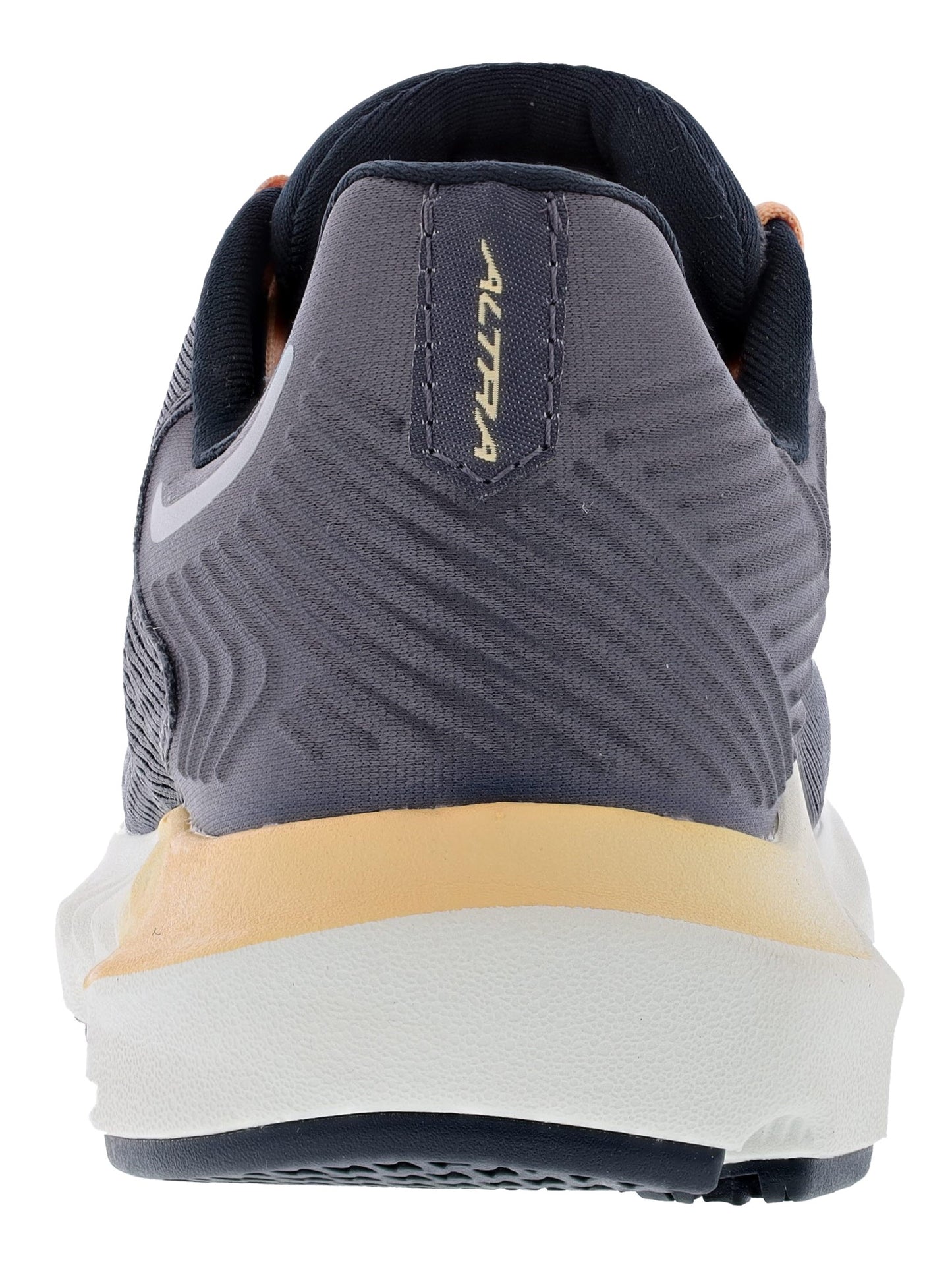 Back of Gray/Orange Altra Women's Provision 7 Road Running Shoes