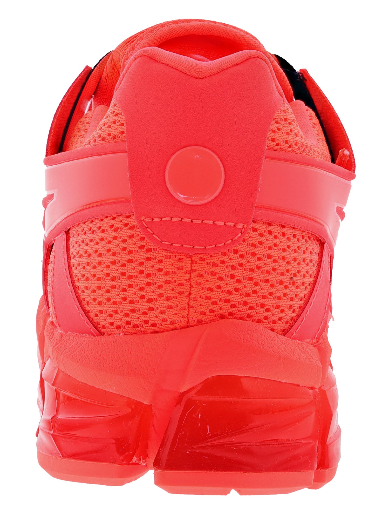 Back of Sunrise Red/Midnight Asics Men's Gel-Quantum 360 6 Tokyo Lightweight Running Shoes