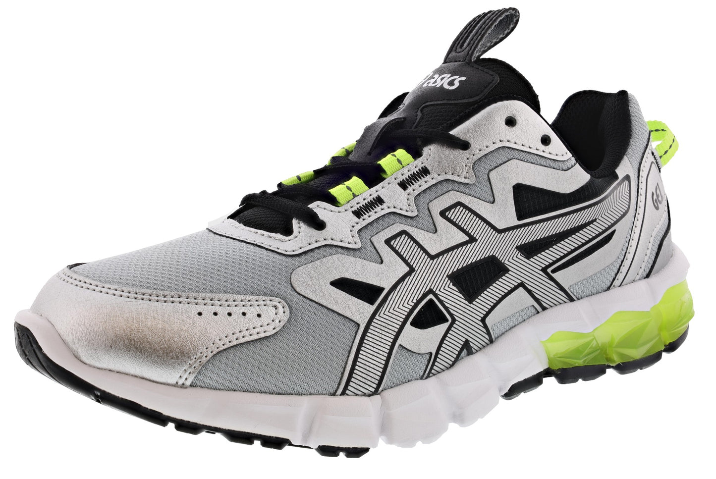 Lateral of Black/Pure Silver Asics Men's Gel Quantum 90 Lightweight Comfort Shoes