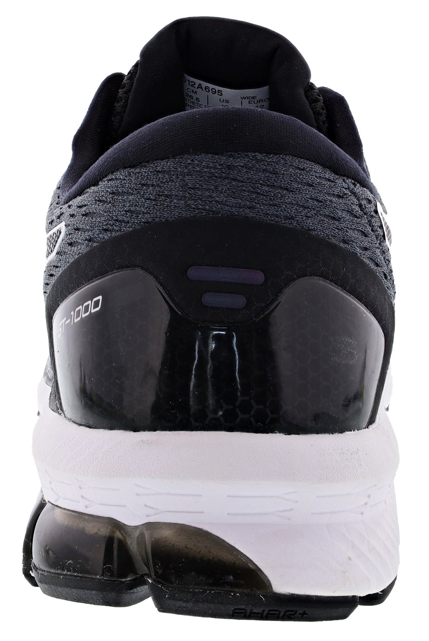 
                  
                    Back of Carrier Grey/Black Asics Men's GT 1000 9 Lightweight Comfort Wide Width Running Shoes
                  
                