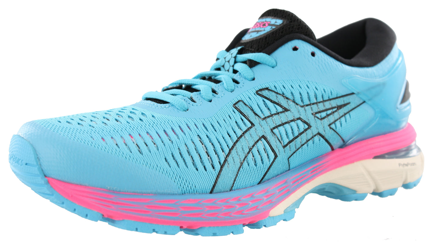 Lateral of Aquarium / Black ASICS Women Walking Stability Support Running Shoes Kayano 25