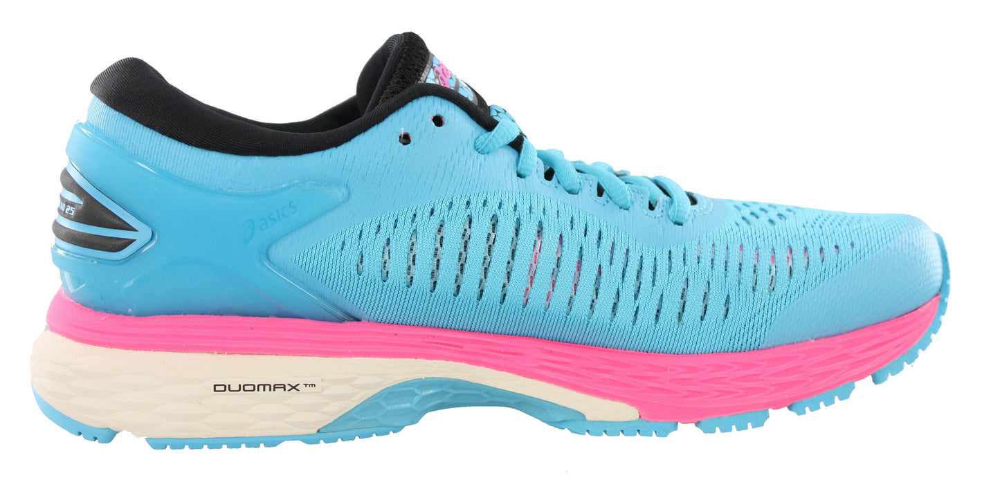 Medial of Aquarium / Black ASICS Women Walking Stability Support Running Shoes Kayano 25