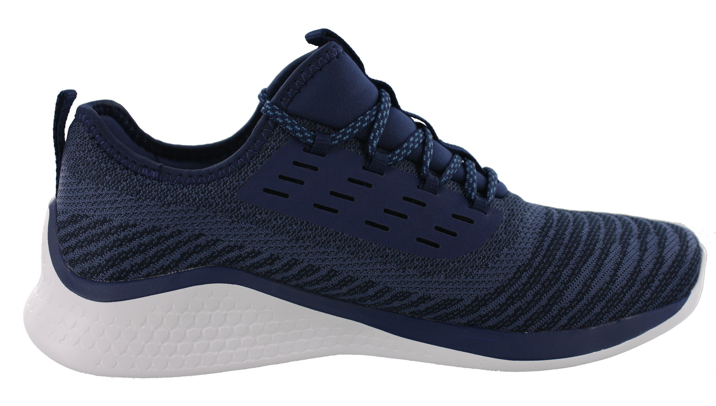 Medial of Deep Ocean and Soft Sky colored ASICS Fuzetora Twist Lightweight Walking Shoes