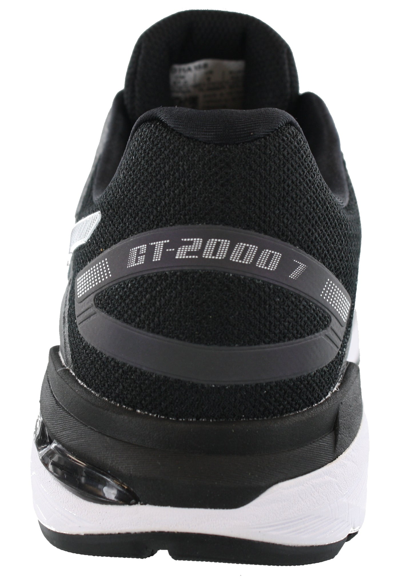 
                  
                    Back of Black/White ASICS Men Walking Trail Cushioned Running Shoes GT 2000 7
                  
                