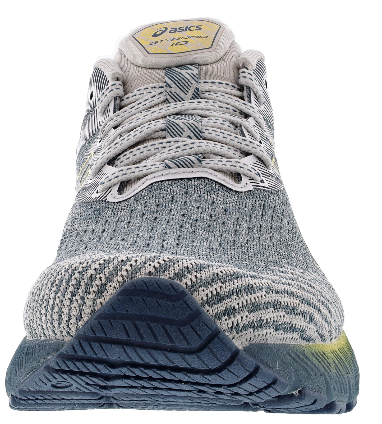 Front of Magnetic Blue/Tai-Chi Yellow ASICS Men’s Walking Trail Cushioned Running Shoes GT 2000 10
