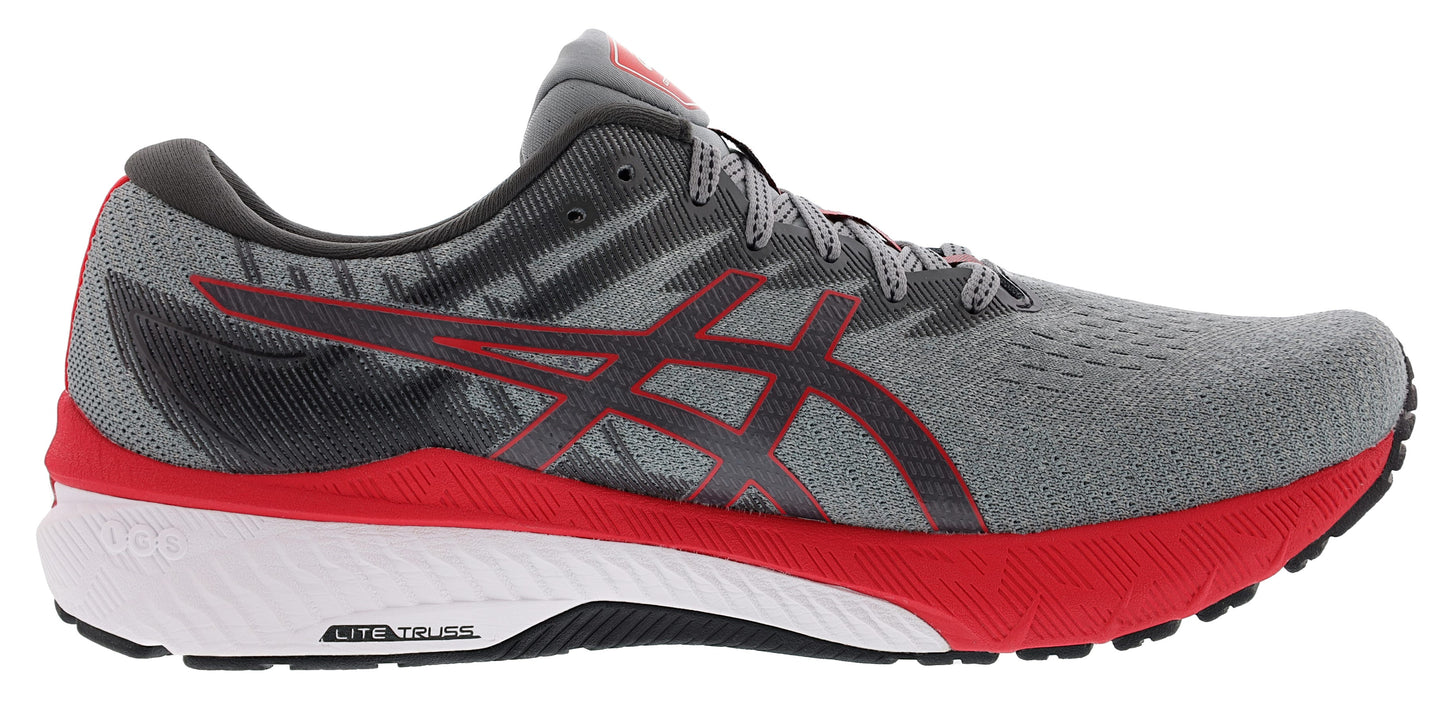 Medial of Mid Grey Electric Red ASICS Men’s Walking Trail Cushioned Running Shoes GT 2000 10