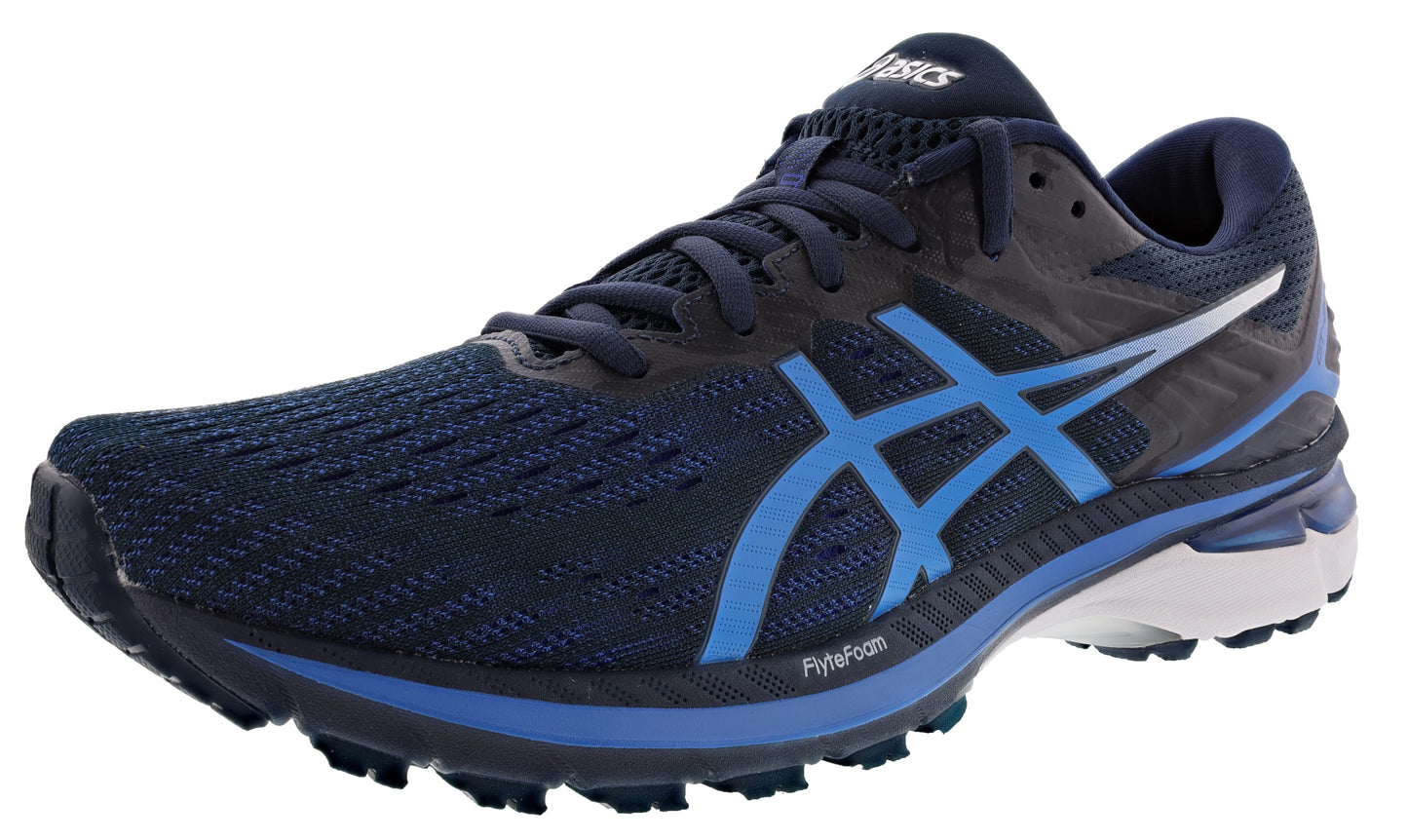 Lateral of French Blue/Electric Blue ASICS Men’s Cushioned Running Shoes GT 2000 9