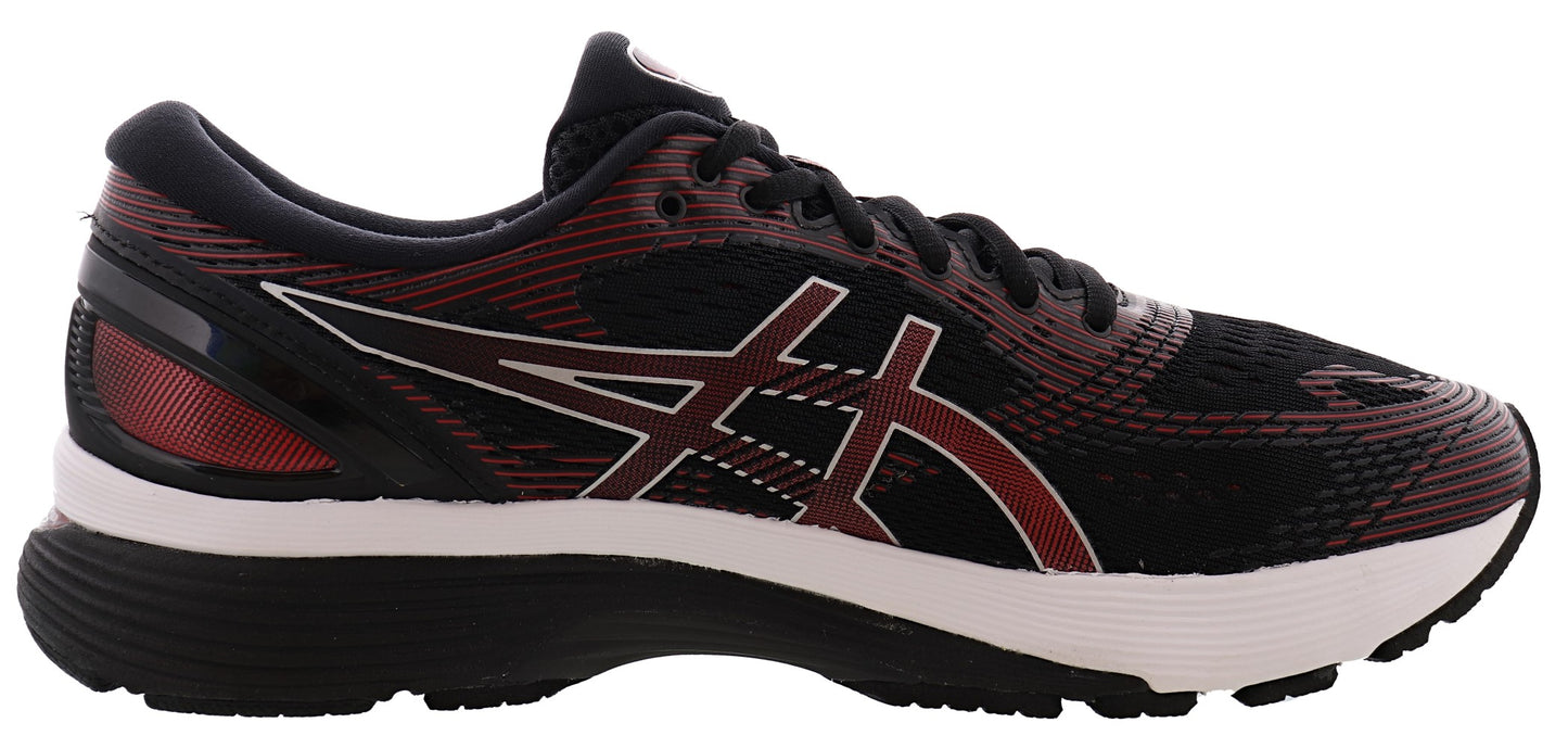 Medial of Black/Red ASICS Men Walking Trail Cushioned Running Shoes Gel Nimbus 21