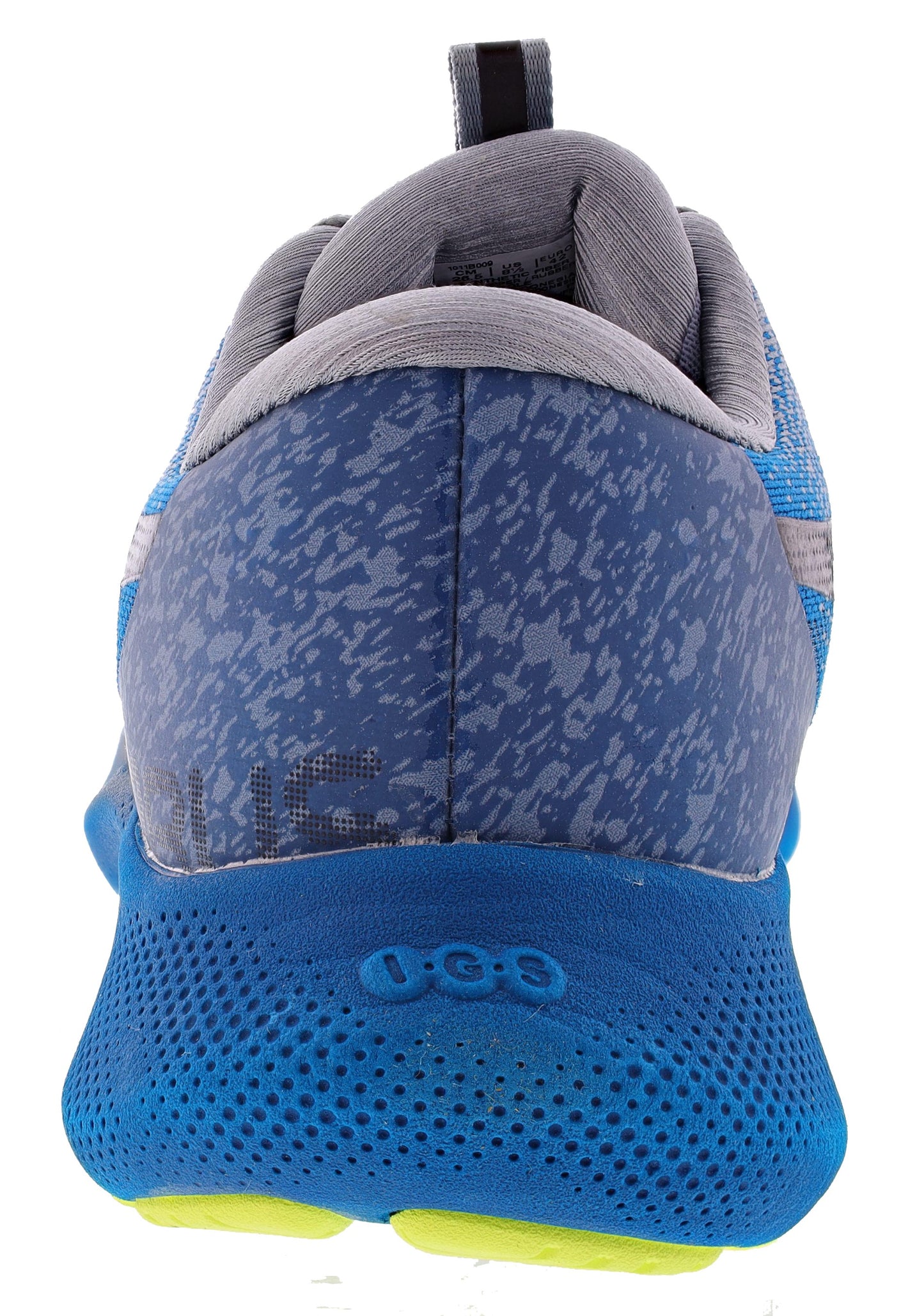 Back of Piedmont Grey/Black ASICS Men's Gel Nimbus Lite 2 Soft Cushioning Running Shoes