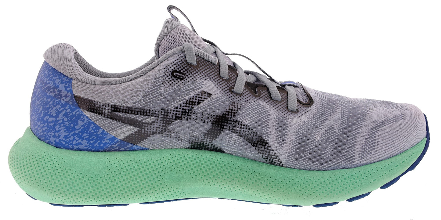 Medial of Gray with Deep Sea Teal/Black ASICS Men's Gel Nimbus Lite 2 Soft Cushioning Running Shoes