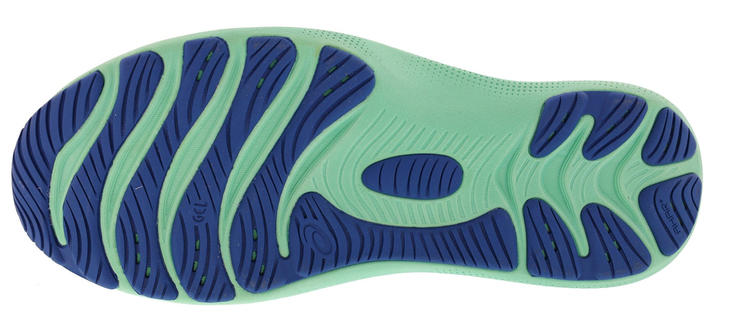 Sole of Gray with Deep Sea Teal/Black ASICS Men's Gel Nimbus Lite 2 Soft Cushioning Running Shoes