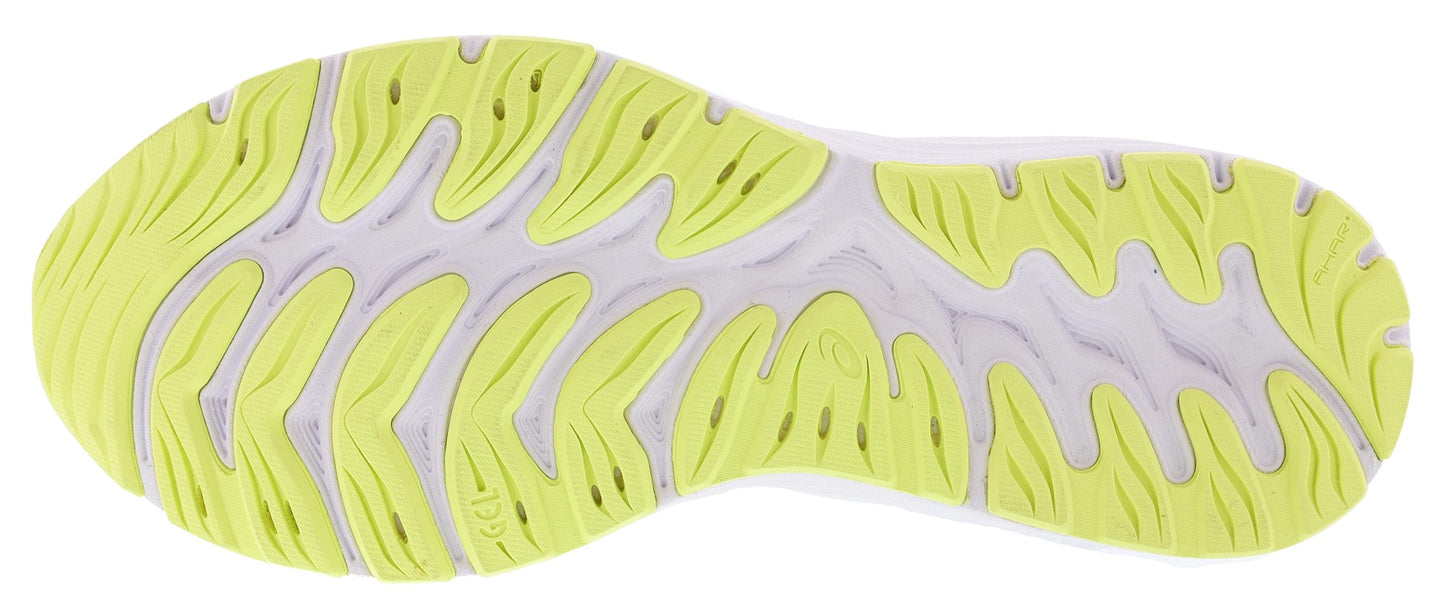 Sole of Black/Glow Yellow ASICS Men's Gel Cumulus 23 Cushioned Running Shoes