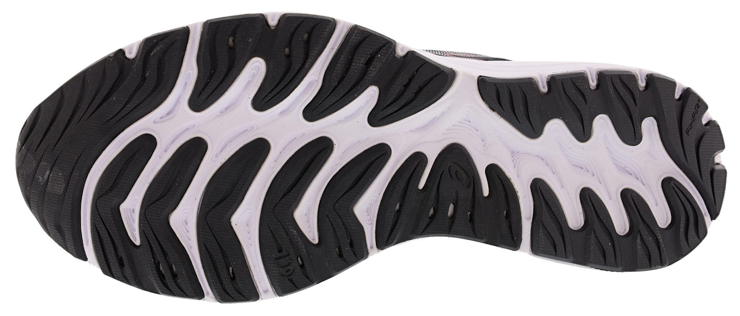 Sole of Black/Electric Red ASICS Men's Gel Cumulus 23 Cushioned Running Shoes