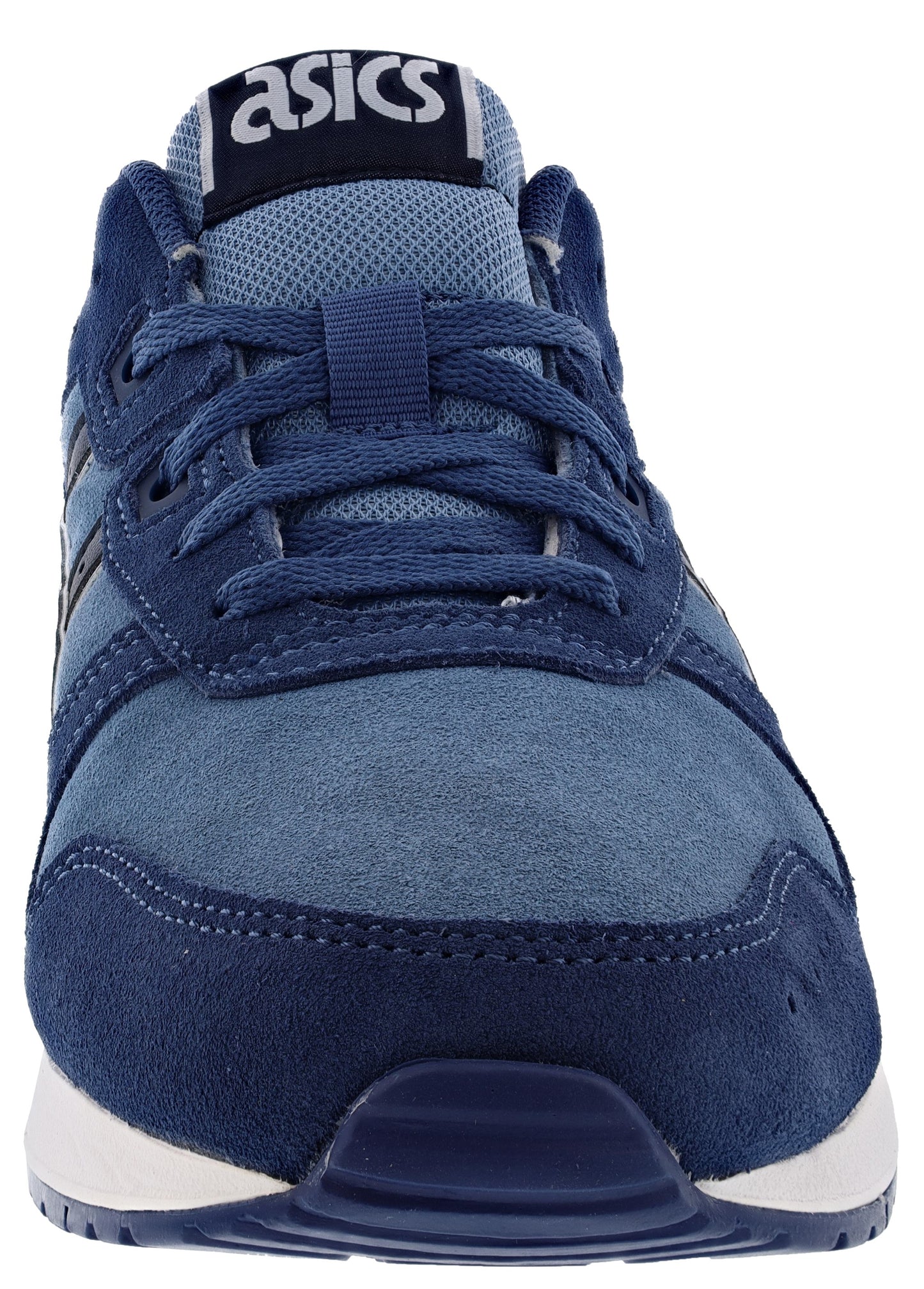 Front of Grey Floss/French Blue Asics Men's Lyte Classic Lightweight Comfort Walking Shoes