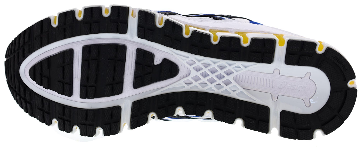 Sole of White with Black and Blue accents ASICS Men's Cushioned Running Shoes Gel Kayano 5 360