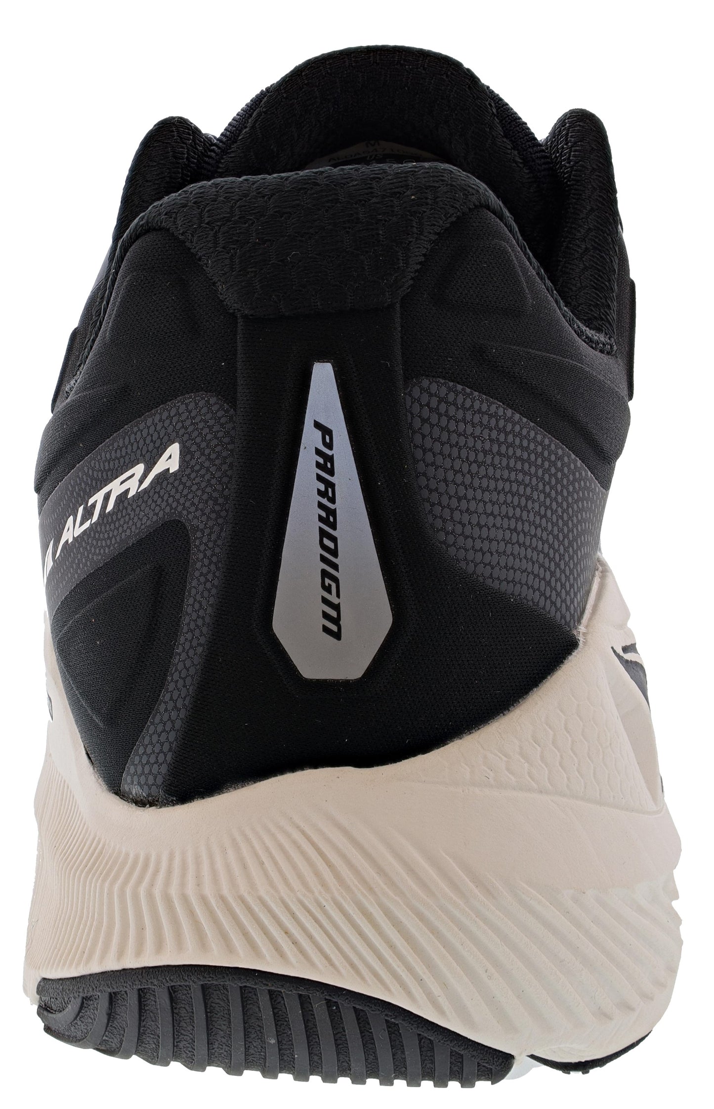 Back of Black Altra Men’s Paradigm 6 Trainer Running Shoes