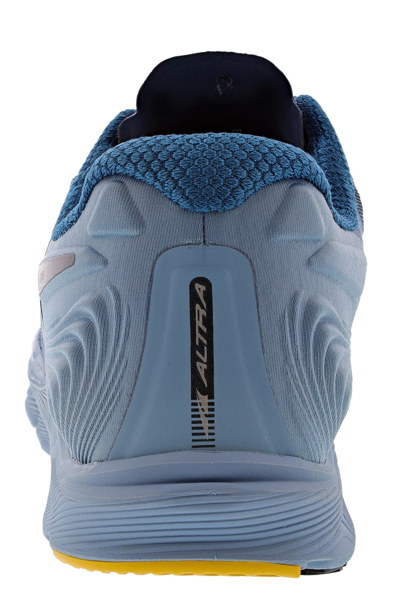 Back of Majoilca Blue Altra Men’s Torin 5 Lightweight Running Shoes
