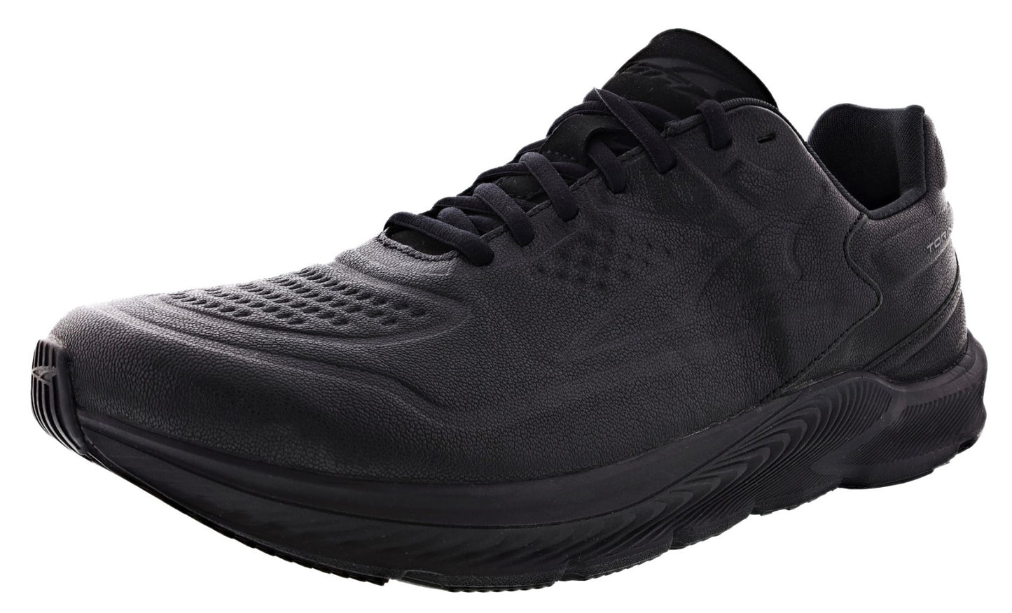 Lateral of Black Altra Men’s Torin 5 Leather Lightweight Slip Resistant Work Shoes