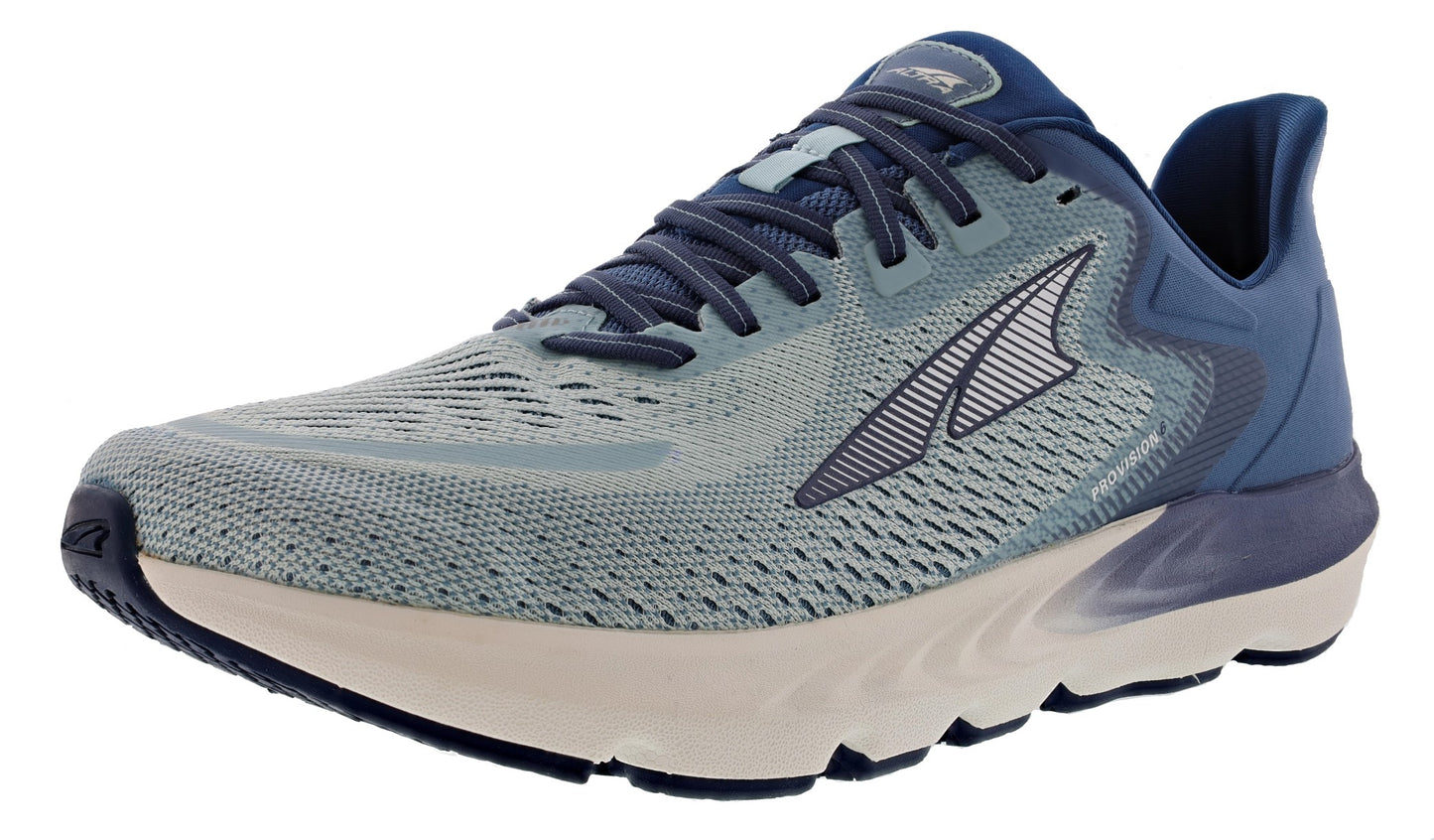 Lateral view of blue Altra Men's Provision 6 Comfort Running Shoes