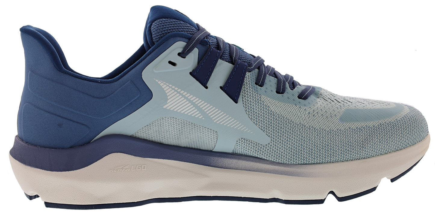 Medial view of  blue Altra Men's Provision 6 Comfort Running Shoes