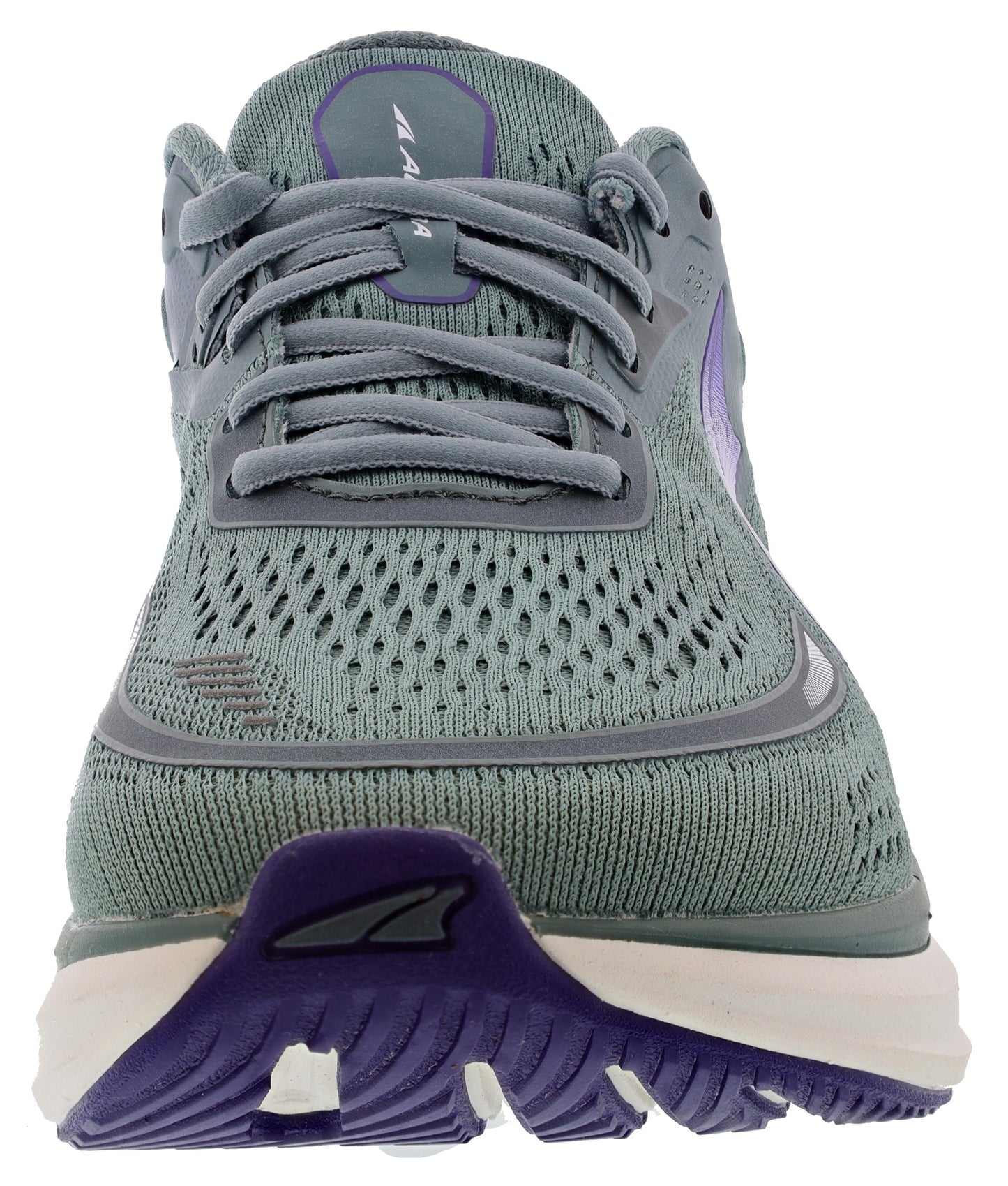 Front of Gray/Purple Altra Women's Paradigm 6 Trainer Running Shoes