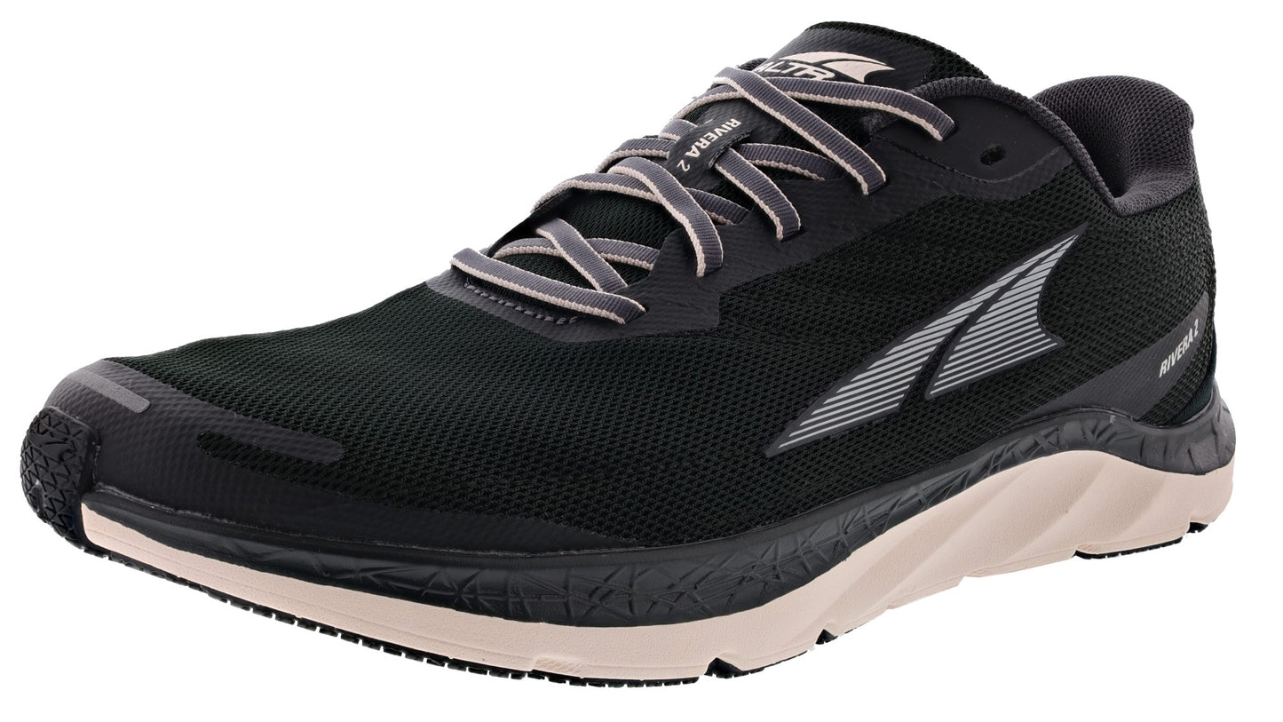 Lateral of Black Pink Altra Women's Rivera 2 Running Shoes