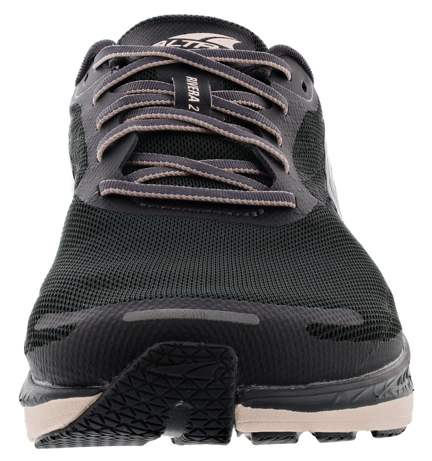 Front of Black Pink Altra Women's Rivera 2 Running Shoes