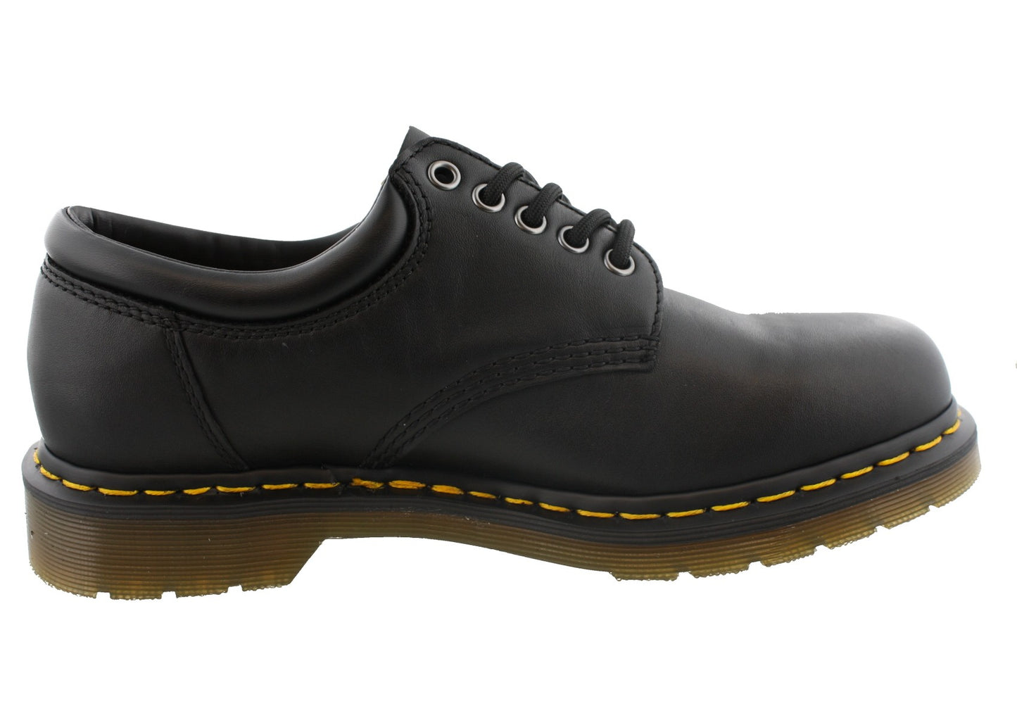 
                  
                    Medial profile of black Dr. Martens Mens AirWair Air Cushion Sole Leather Boots Gaucho
                  
                